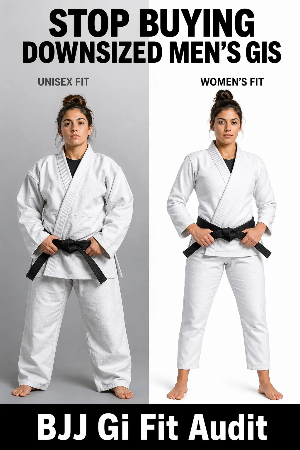Woman tying her white BJJ gi belt — First Gi You Won't Regret guide